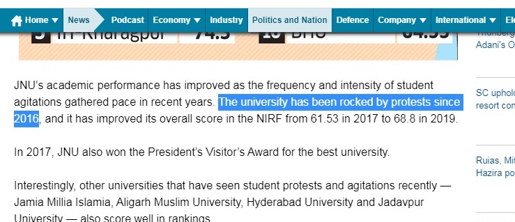 In this example we do not know the exact duration for which the university has been rocked